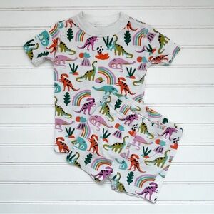 HANNA ANDERSSON EUC/LN 100% Organic Cotton Colorful Dinosaur Short Pajamas